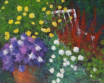 庭園 Painting - yxf033bE 印象派の庭園